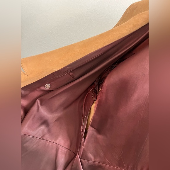 Vintage Suede Tan Double-Breasted Women's Coat size small - Picture 8 of 8